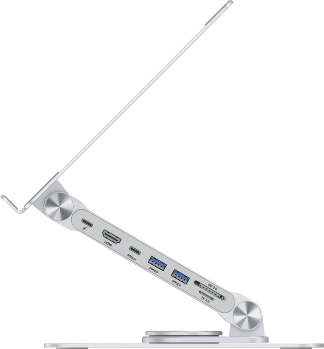 Conceptronic DONN27G Laptop-Ständer mit 7-in-1 Dockingstation, USB-C 3.0 [Buchse]