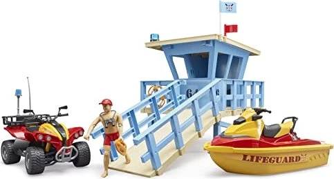 Bruder bworld - Life Guard Station mit Quad und Personal Water Craft
