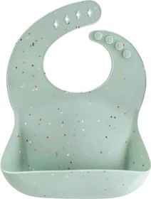Mushie Silikon Lätzchen cambridge blue confetto
