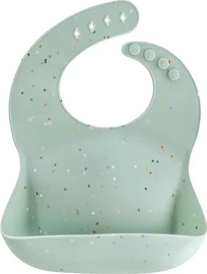 Mushie Silikon Lätzchen cambridge blue confetto