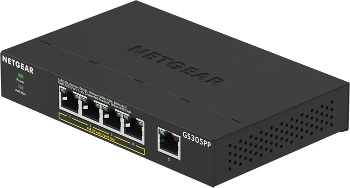 Netgear SOHO GS300 Desktop Gigabit Switch, 5x RJ-45, 83W PoE+