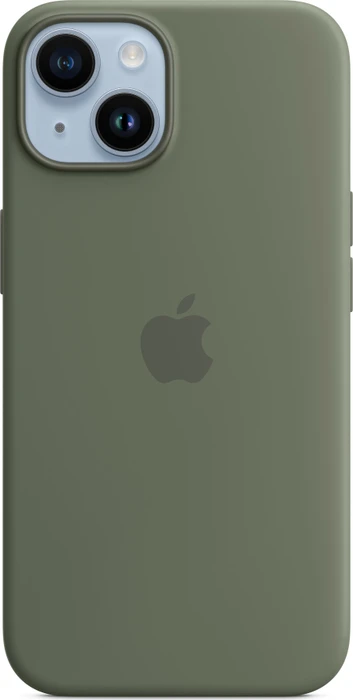Apple Silikon Case mit MagSafe für iPhone 14 Oliv