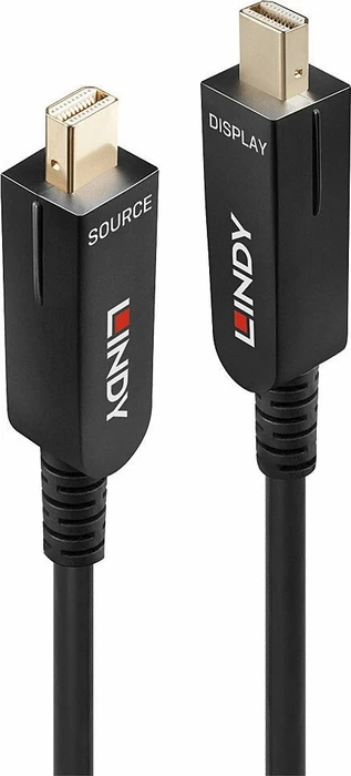 Lindy Fibre Optic Hybrid Line Mini DisplayPort/Mini DisplayPort 1.4 Kabel mit abnehmbaren DisplayPort Steckern schwarz, 100m