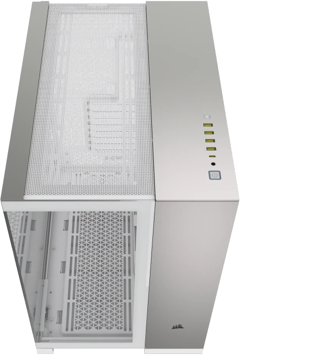 Corsair 6500X White/Satin Gray Aluminium, weiß/silber, Glasfenster