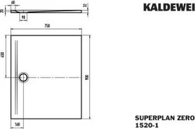 Kaldewei Superplan Zero 1520-1 Duschwanne 75x90cm, Perl-Effekt, cool grey30