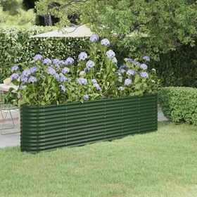 vidaXL Stahl Hochbeet oval 260x40cm grün