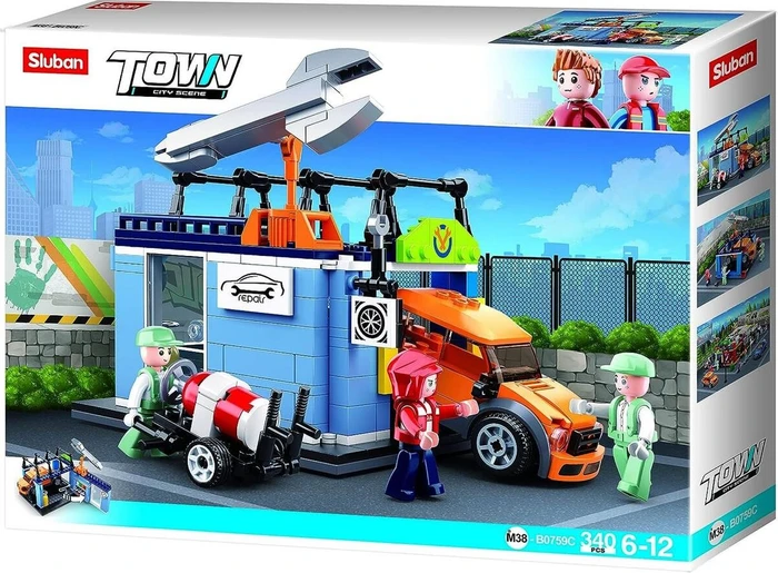 Sluban Town City Scene Car Garage