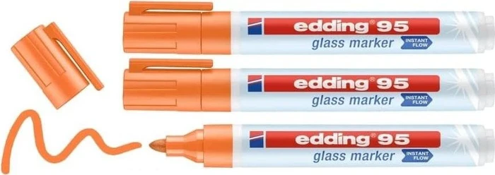 edding 95 Glasmarker orange, 3er-Pack
