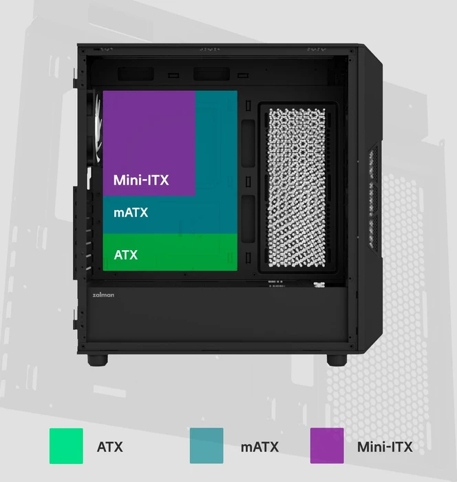 Zalman i3 Neo, schwarz, V2, Glasfenster