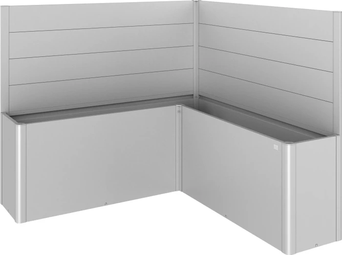 Biohort Sichtschutz L-Form 102x102x91cm für Hochbeet silber-metallic, 2 Stück