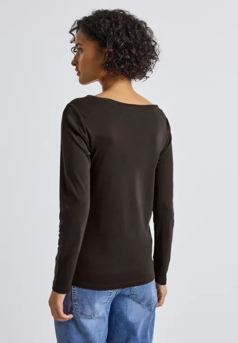 Street One Basic Shirt langarm deep roast brown (Damen)
