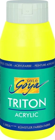 Kreul Solo Goya Triton Acrylic Acrylfarbe, fluoreszierend gelb, 750ml