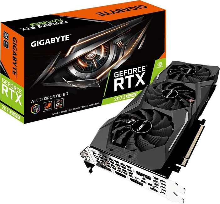 GIGABYTE GeForce RTX 2070 SUPER Windforce OC 8G, 8GB GDDR6, HDMI, USB-C, 3x DP