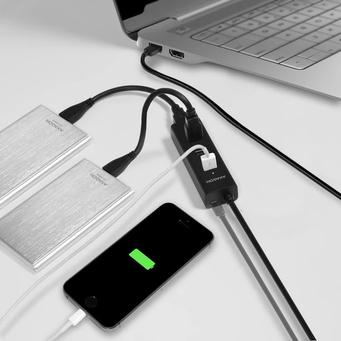 Axagon USB-Hub, 4x USB-A 3.0, USB-A 3.0 [Stecker]