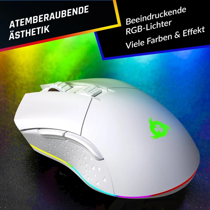 Klim Blaze Rechargeable Wireless Gaming Mouse weiß, USB