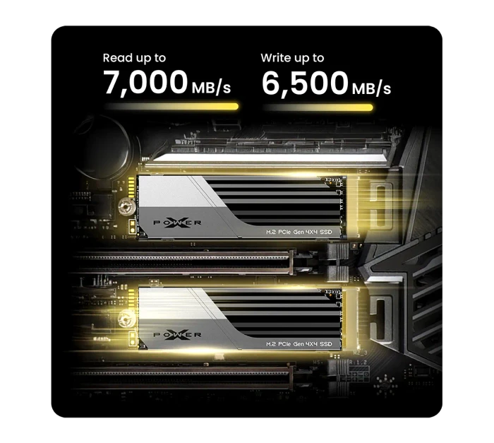 Silicon Power XPOWER XS75 2TB, M.2 2280 / M-Key / PCIe 4.0 x4, Kühlkörper