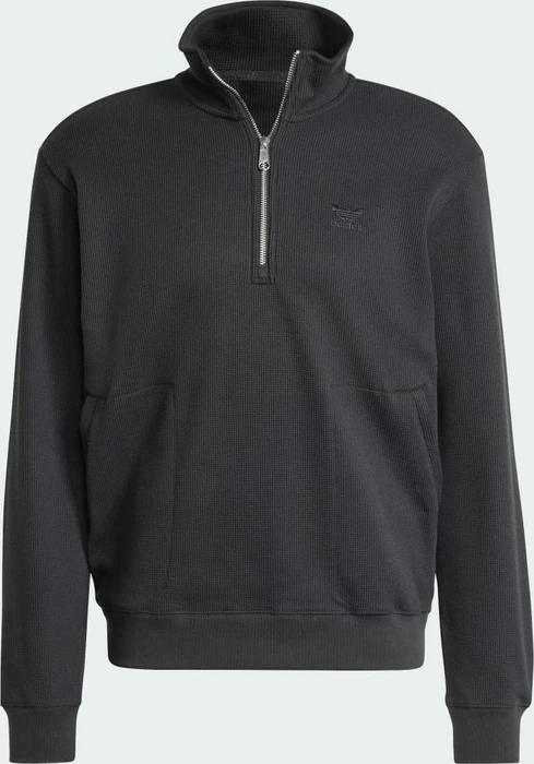 adidas Trefoil Essentials Waffle 1/2 Zip Sweatshirt schwarz (Herren)