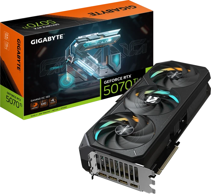 GIGABYTE GeForce RTX 5070 Ti Gaming OC 16G, 16GB GDDR7, HDMI, 3x DP