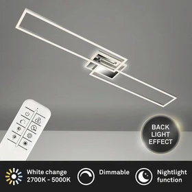 Briloner Frame LED Deckenleuchte 40W 110cm alu/chrom