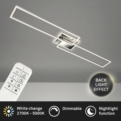 Briloner Frame LED Deckenleuchte 40W 110cm alu/chrom