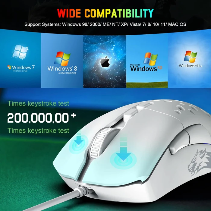 Ziyou Lang D19 RGB Gaming Mouse weiß, USB