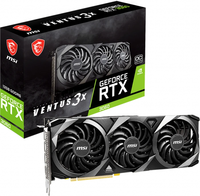 MSI GeForce RTX 3060 Ventus 3X 12G OC, 12GB GDDR6, HDMI, 3x DP