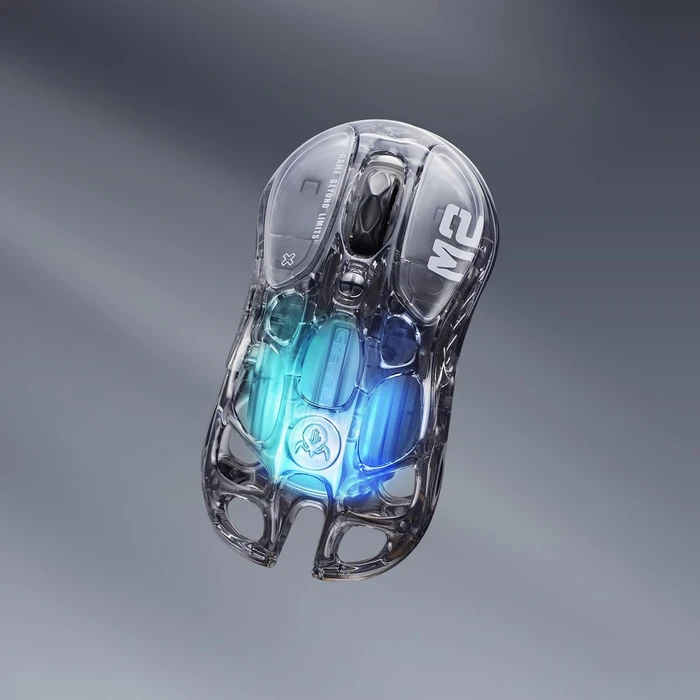 GravaStar Mercury M2 Wireless Gaming Mouse, Transparent Black, USB/Bluetooth