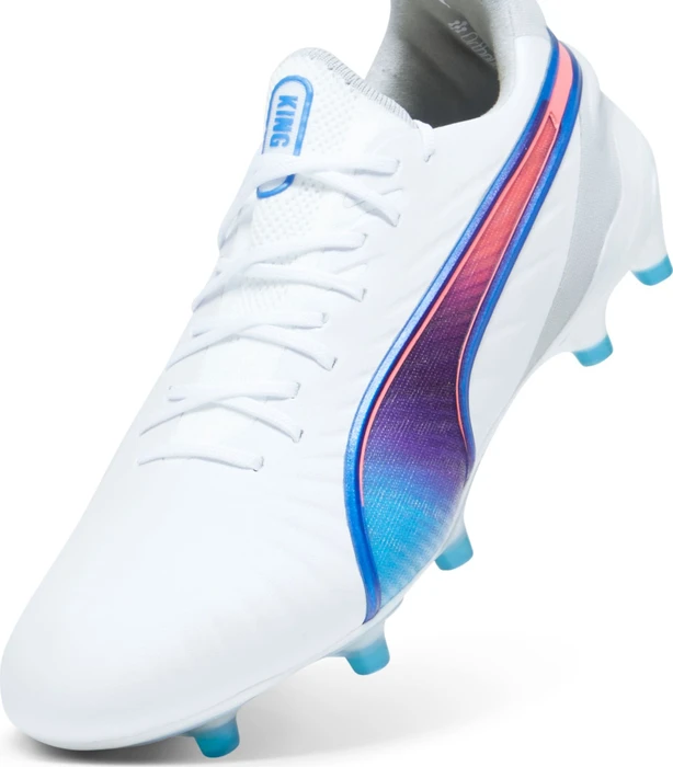 Puma King Ultimate FG/AG puma white/bluemazing/flat light gray/sunset glow (Damen)