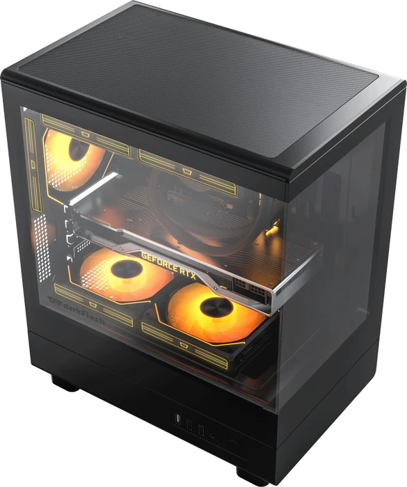 DarkFlash DB330M Black, inkl. 3x Lüfter, V2, Glasfenster