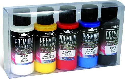 Vallejo Premium Color Opaque Basics Farbset, 5-tlg.
