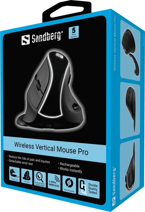 Sandberg Wireless Vertical Mouse Pro, USB
