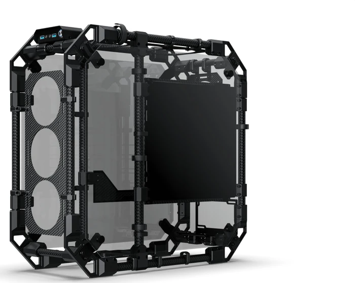 Alphacool Apex Skeleton Carbon, schwarz, Glasfenster