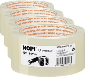 tesa Nopi Universal Klebeband transparent, 50mm/66m, 4 Stück