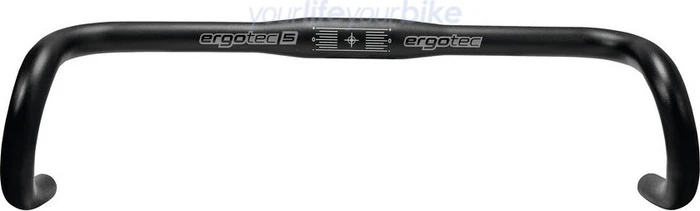 Ergotec Randonneur 31.8mm/0mm/0° up/16° back Rennrad Lenker 124mm/85mm 510mm schwarz