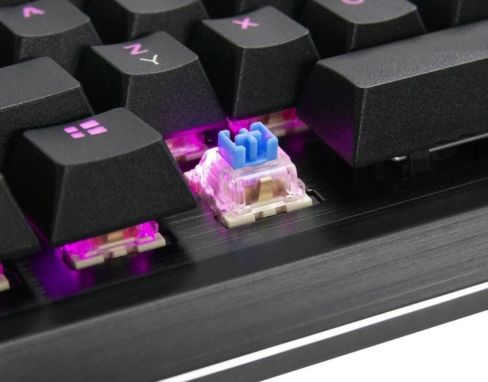 Inter-Tech Nitrox NK-2000ME mechanische Gaming Tastatur schwarz, LEDs RGB, Huano Switch Master BLUE, USB, DE/US