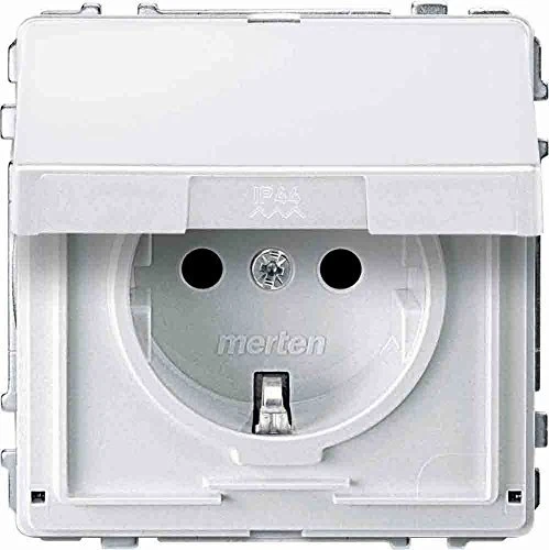 Merten MEG2310-7214 BRS SCHUKO Socket with Hinged Lid, Plug-in Terminals, Anthracite, AQUADESIGN