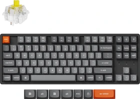 Keychron K8 Max, TKL, schwarz/grau, LEDs RGB, hot-swap, Keychron Super BANANA, USB/Bluetooth, US (K8M-J4-US)