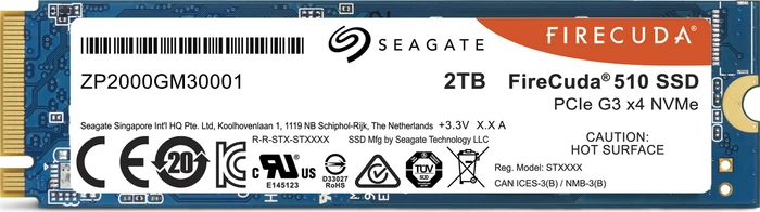 Seagate FireCuda 510 SSD +Rescue 2TB, M.2 2280 / M-Key / PCIe 3.0 x4