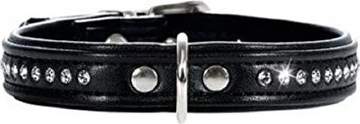 Hunter Modern Art Luxus Hundehalsband, Kunstleder, Strasssteinchen, 42 S, schwarz
