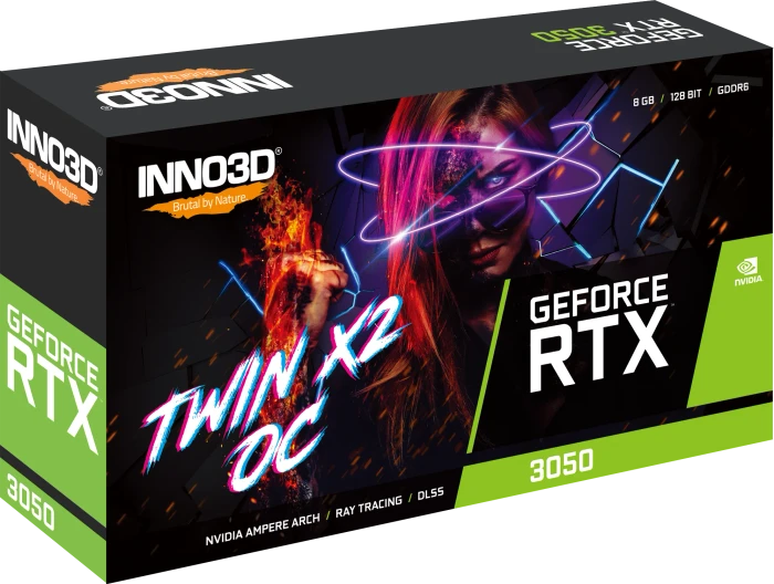 INNO3D GeForce RTX 3050 Twin X2 OC, 8GB GDDR6, DVI, HDMI, DP