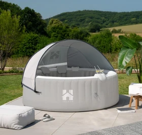 Home Deluxe Splash Whirlpool mit Sonnenschutz rund 208x65cm grau