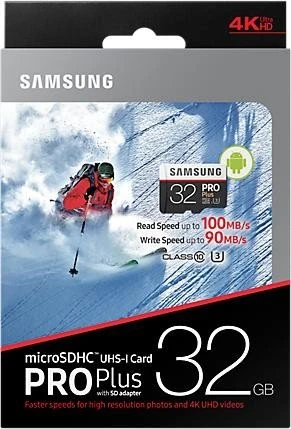 Samsung PRO Plus R100/W90 32GB Kit, UHS-I U3, Class 10
