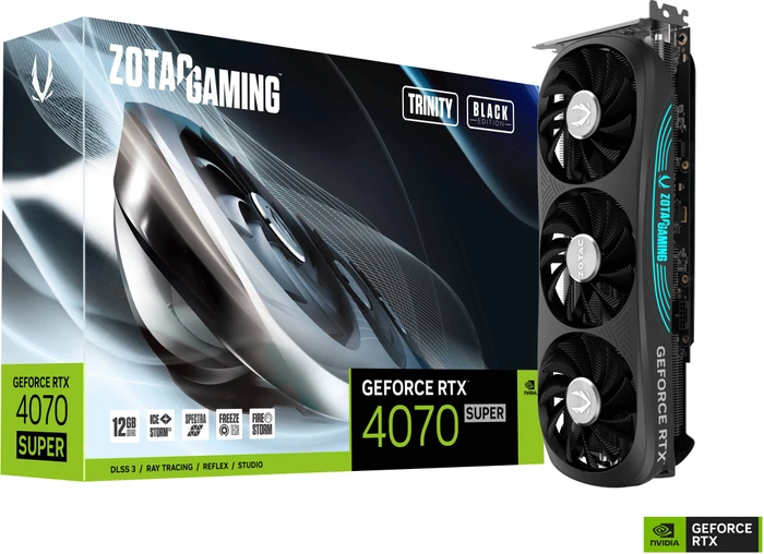 Zotac Gaming GeForce RTX 4070 SUPER Trinity Black Edition, 12GB GDDR6X, HDMI, 3x DP