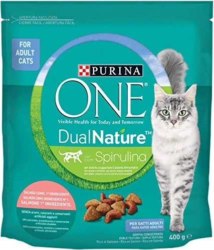 Purina Gourmet Dual Nature reich an Lachs mit Spirulina, 400g