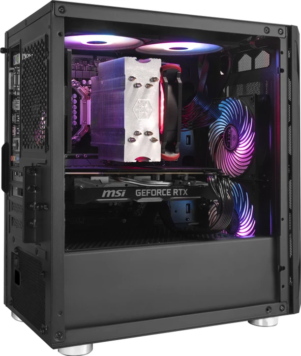 SilverStone Fara H1M, schwarz, Glasfenster