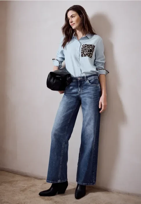 Street One Studio Wide Leg Jeans medium blue/soft washed (Damen)
