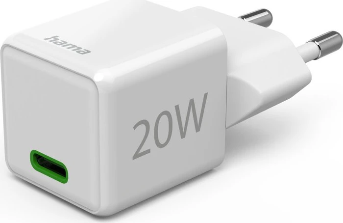 Hama Schnellladegerät USB-C Super-Mini-Charger PD 20 W weiß