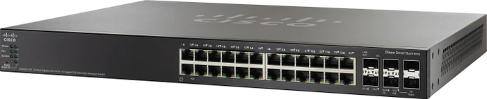 Cisco SG500X Rackmount Gigabit Managed Stacking Switch, 24x RJ-45, 2x SFP+, 375W PoE+