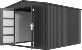 Floraworld Premium Gerätehaus 284x300cm metallic schwarz