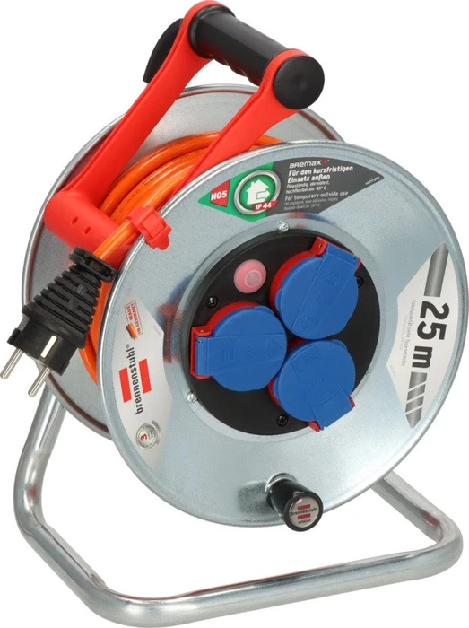 Brennenstuhl Garant S Kabeltrommel, Schuko auf 3x Schuko, 25m, IP44, AT-N05V3V3-F 3G1,5